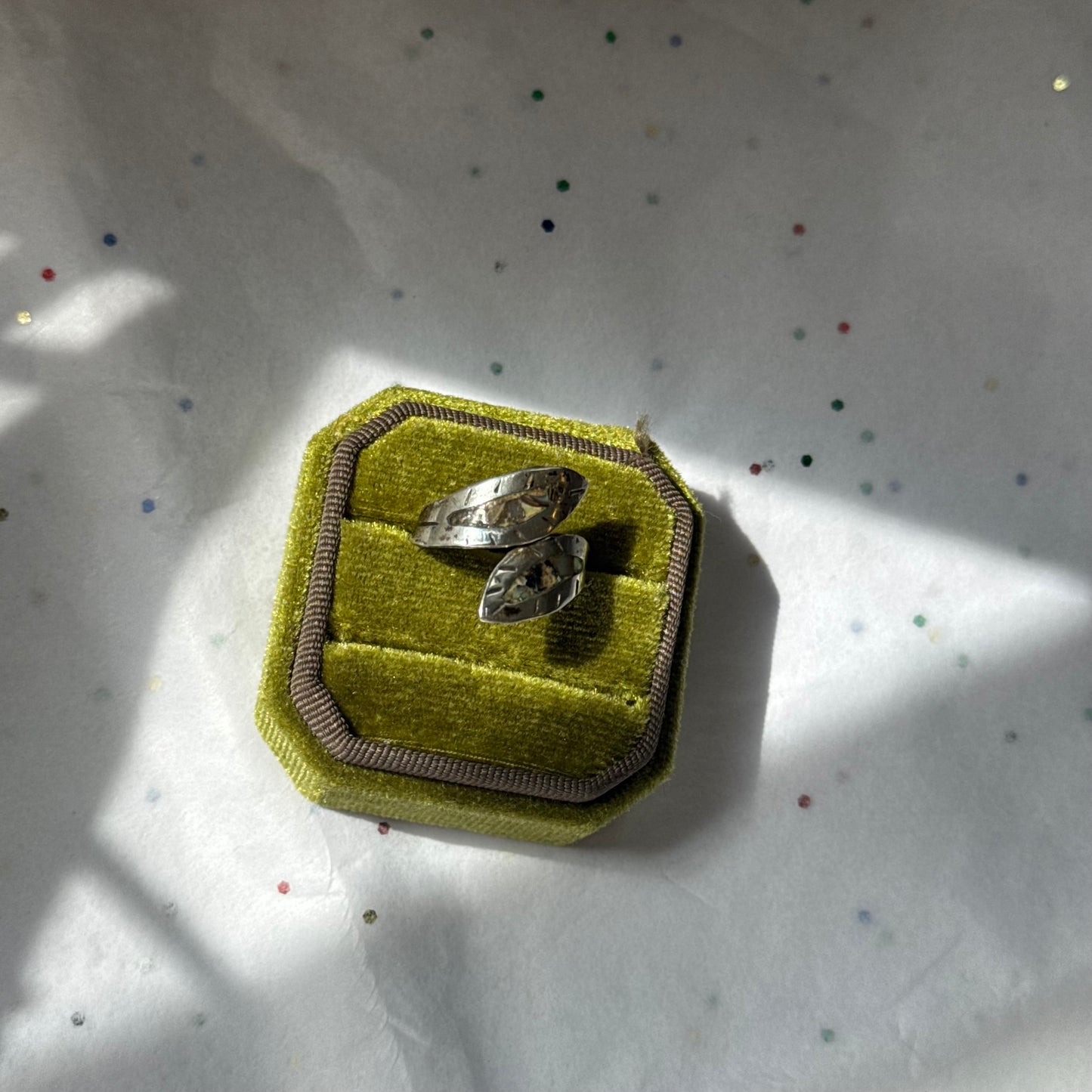 Vintage Sterling Silver Abalone Wrap Ring