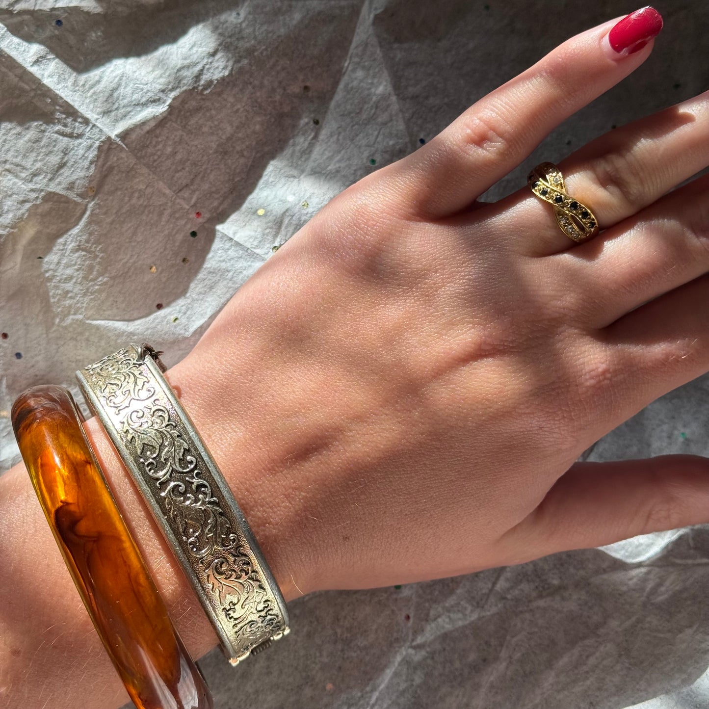 Vintage Brown Bangle Bracelet - Sourced in Paris