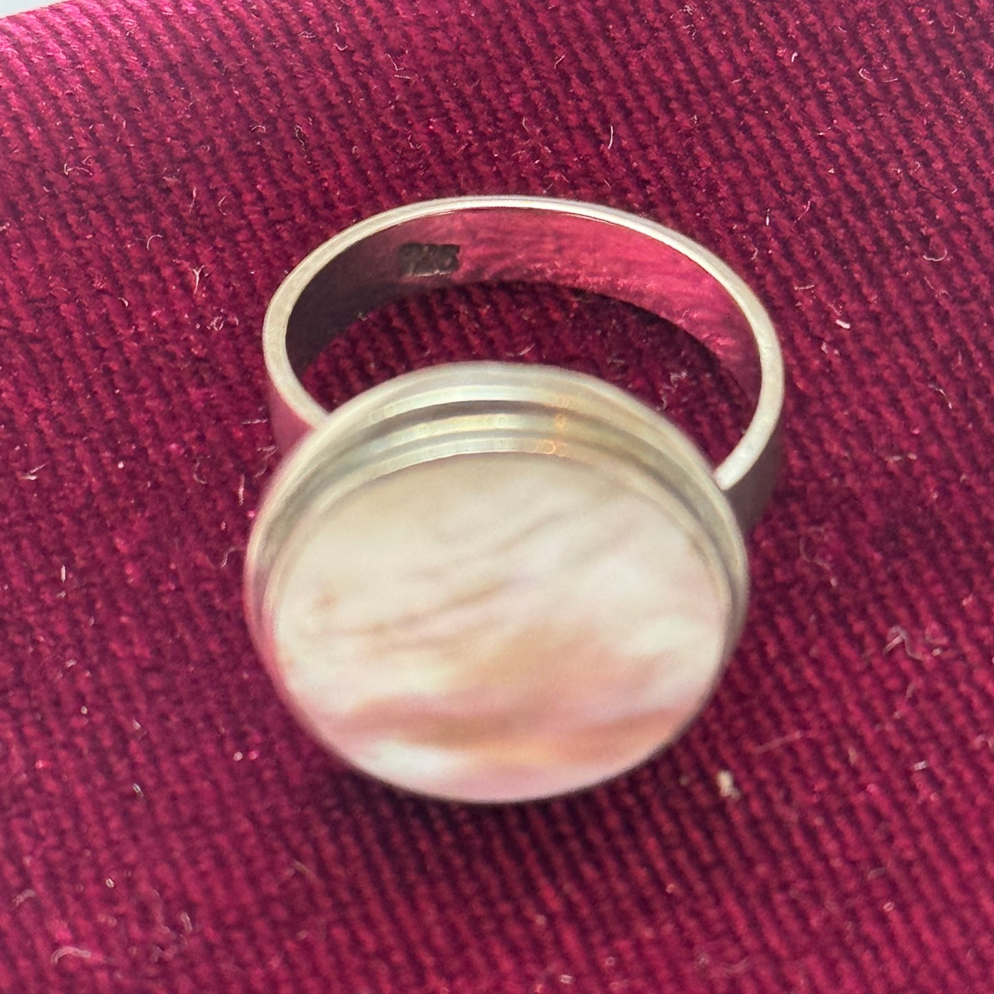 Sterling Silver Mother of Pearl Ring - Sourced in Greece