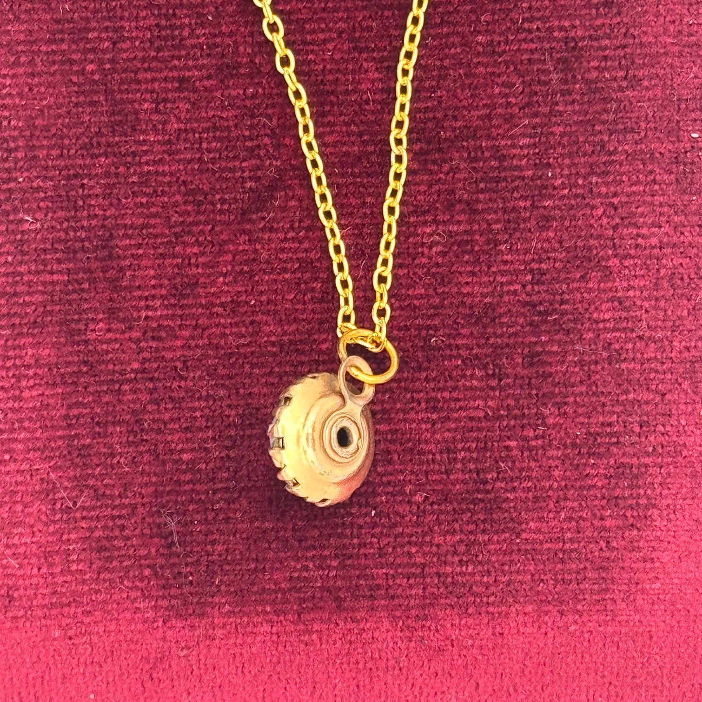 Vintage Gold Opal & Rhinestone Pendant Necklace