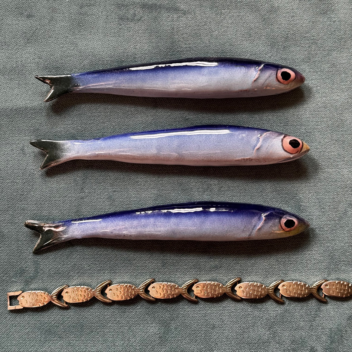 Vintage Sterling Silver Fish Bracelet
