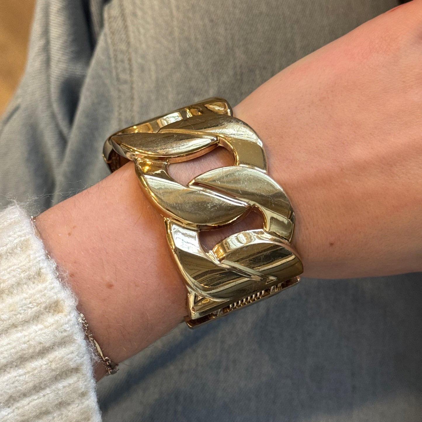 Vintage Thick Gold Chain Bracelet