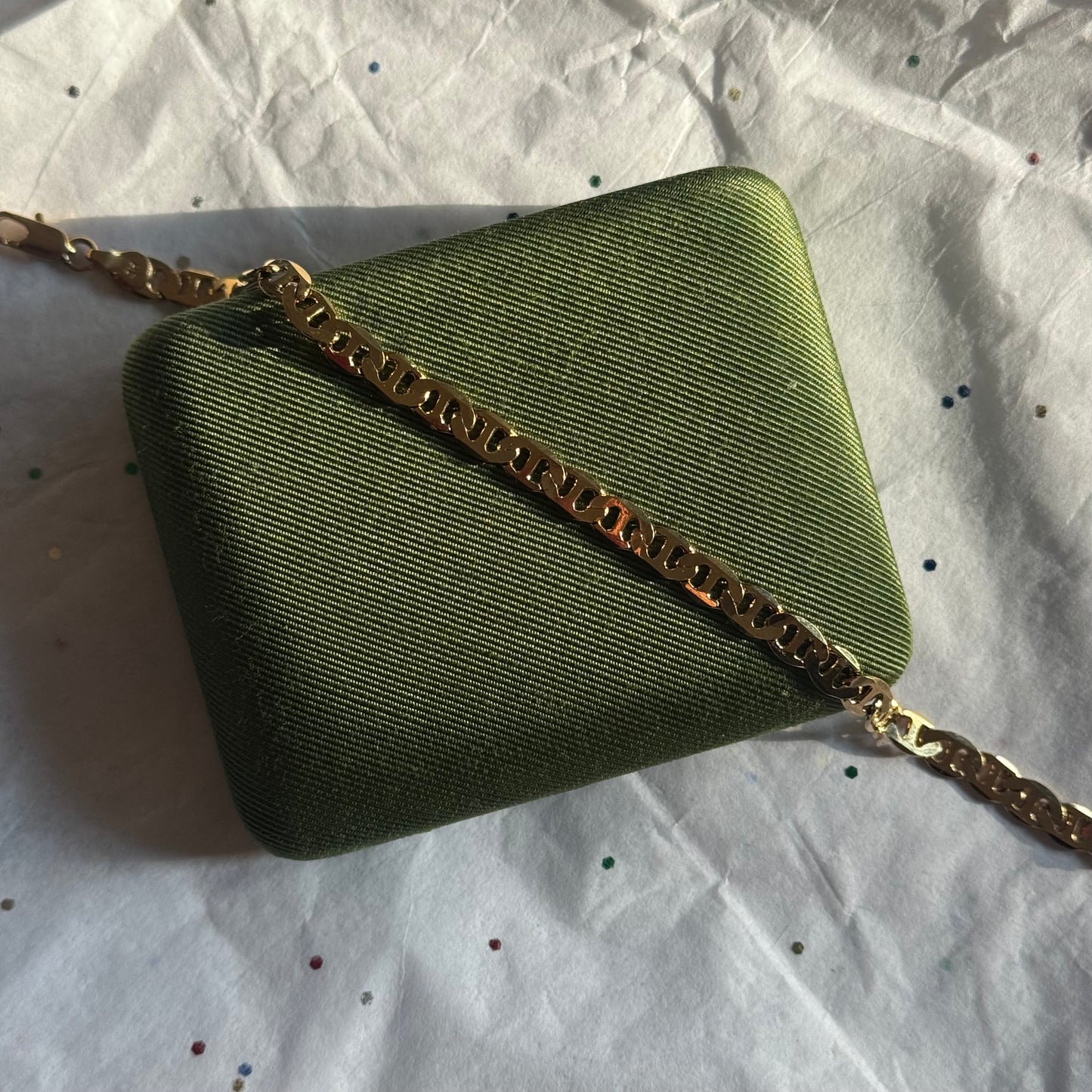 Vintage Gold Flat Mariner Chain Bracelet