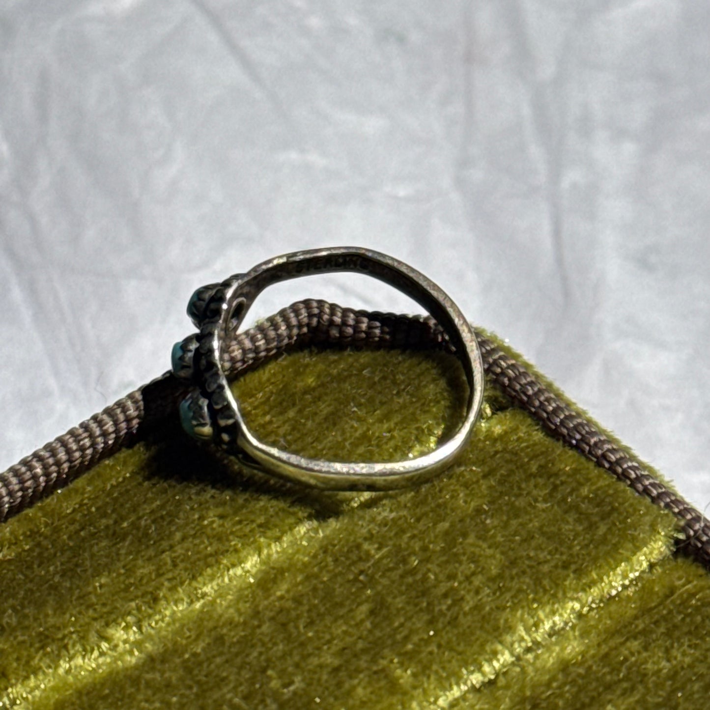 Vintage Small Sterling Silver Turquoise Ring