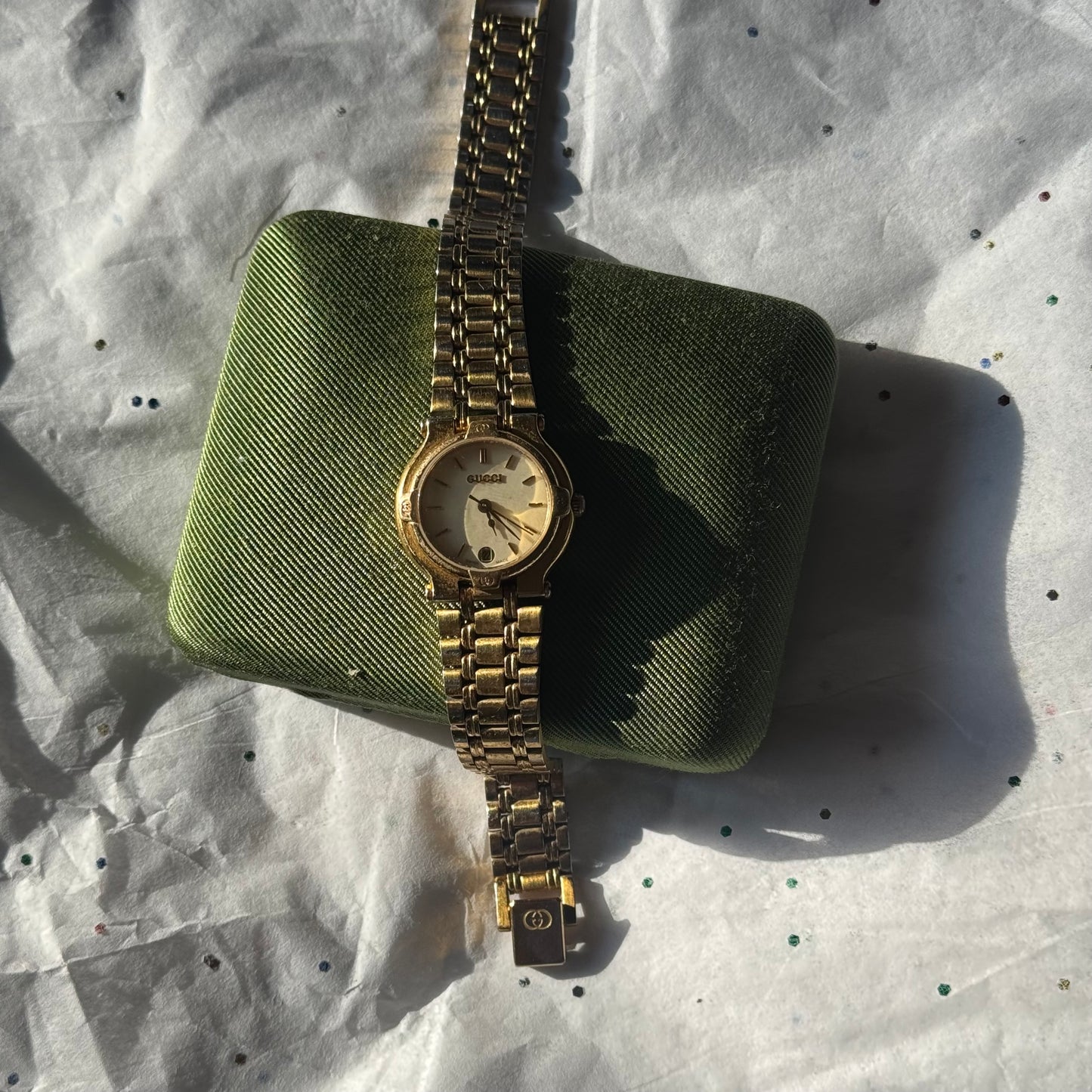 Vintage Authentic Gucci Running Gold Watch