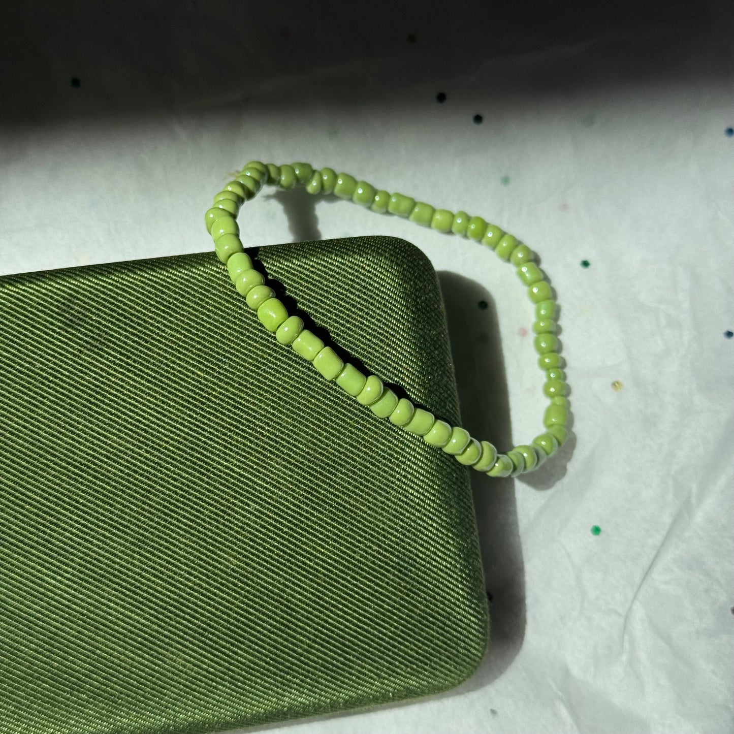 Vintage Green Beaded Bracelet