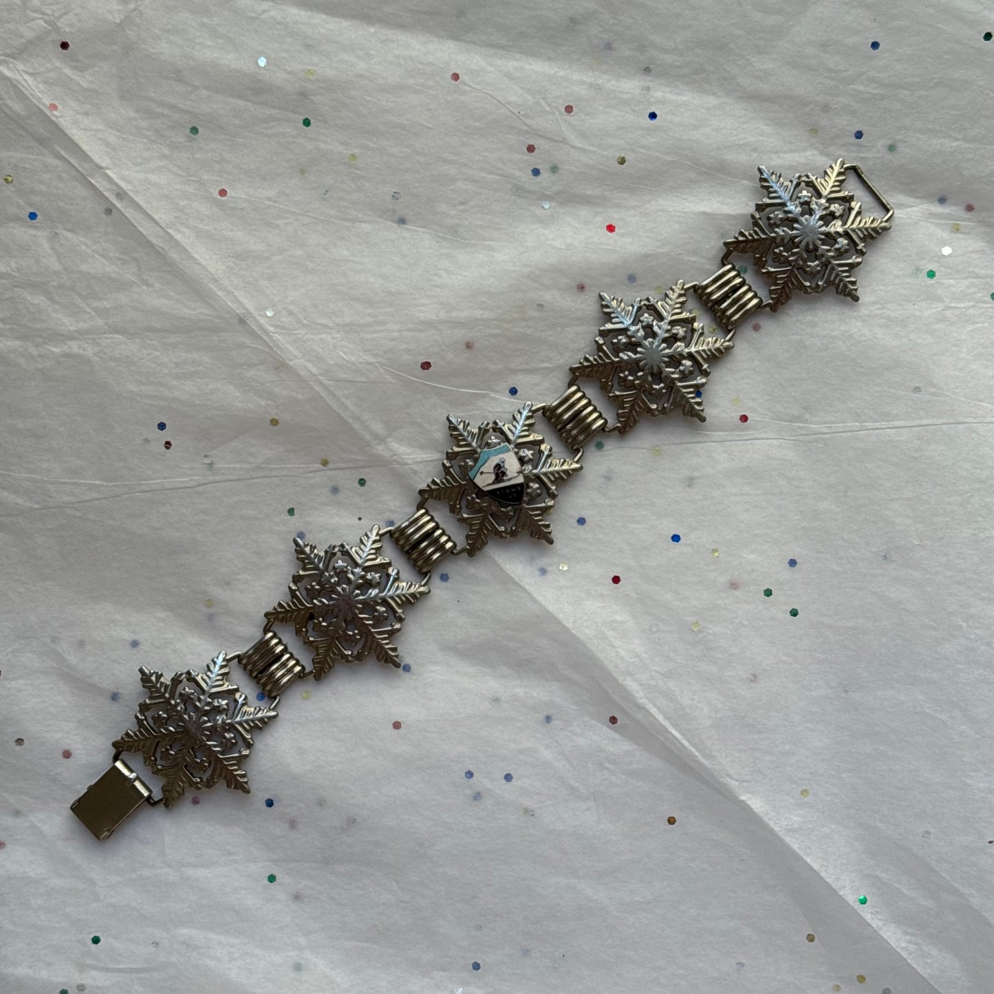 Vintage Silver Snowflake Bracelet