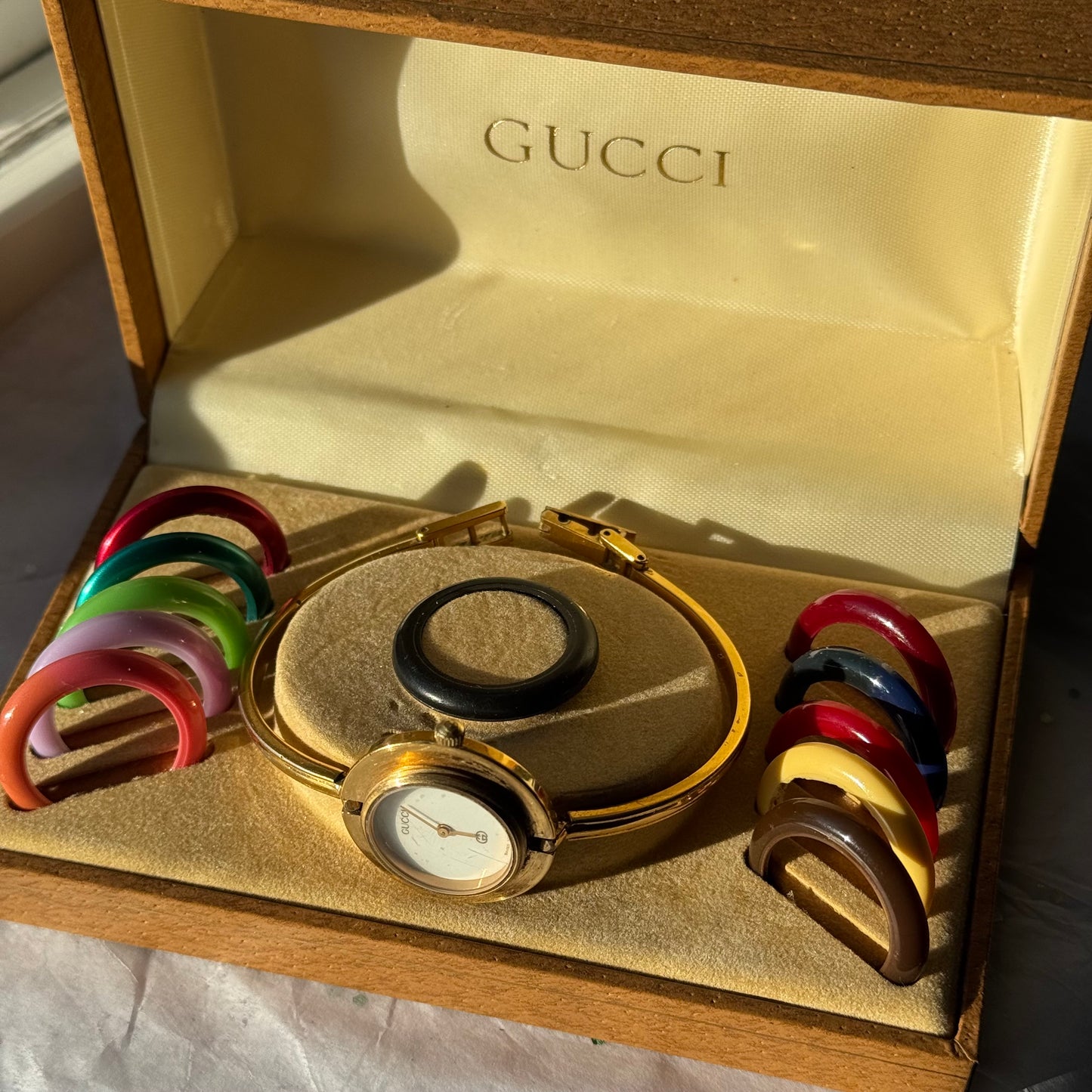 Vintage Gucci Bezel Watch with Original Box