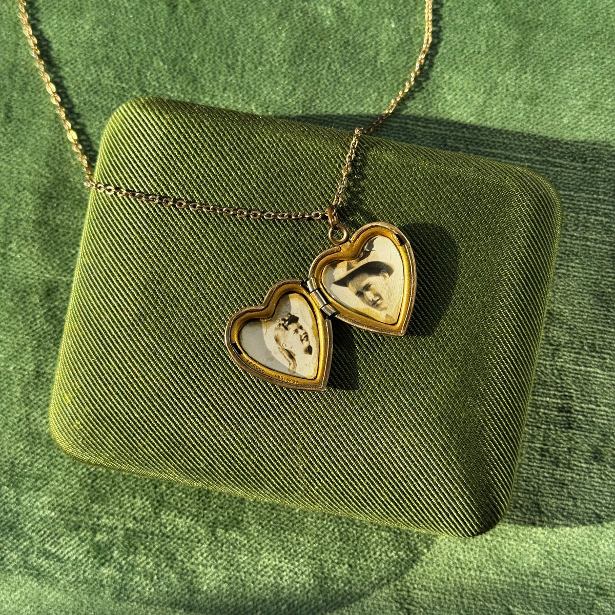 Antique Gold Filled Heart Locket Necklace