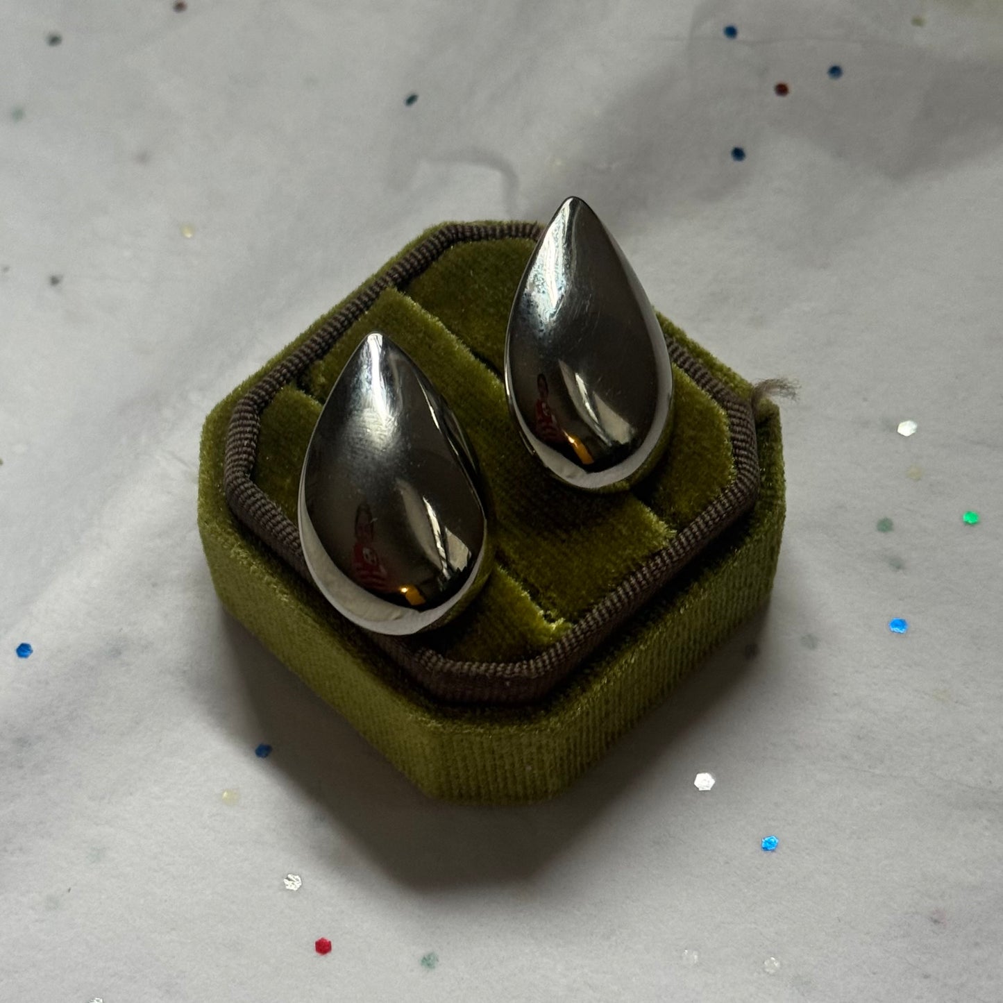 Vintage Teardrop Silver Earrings