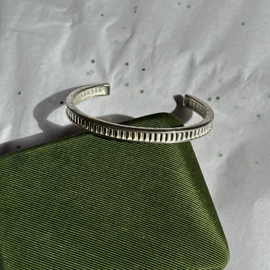 Silver Textured Cuff Bracelet