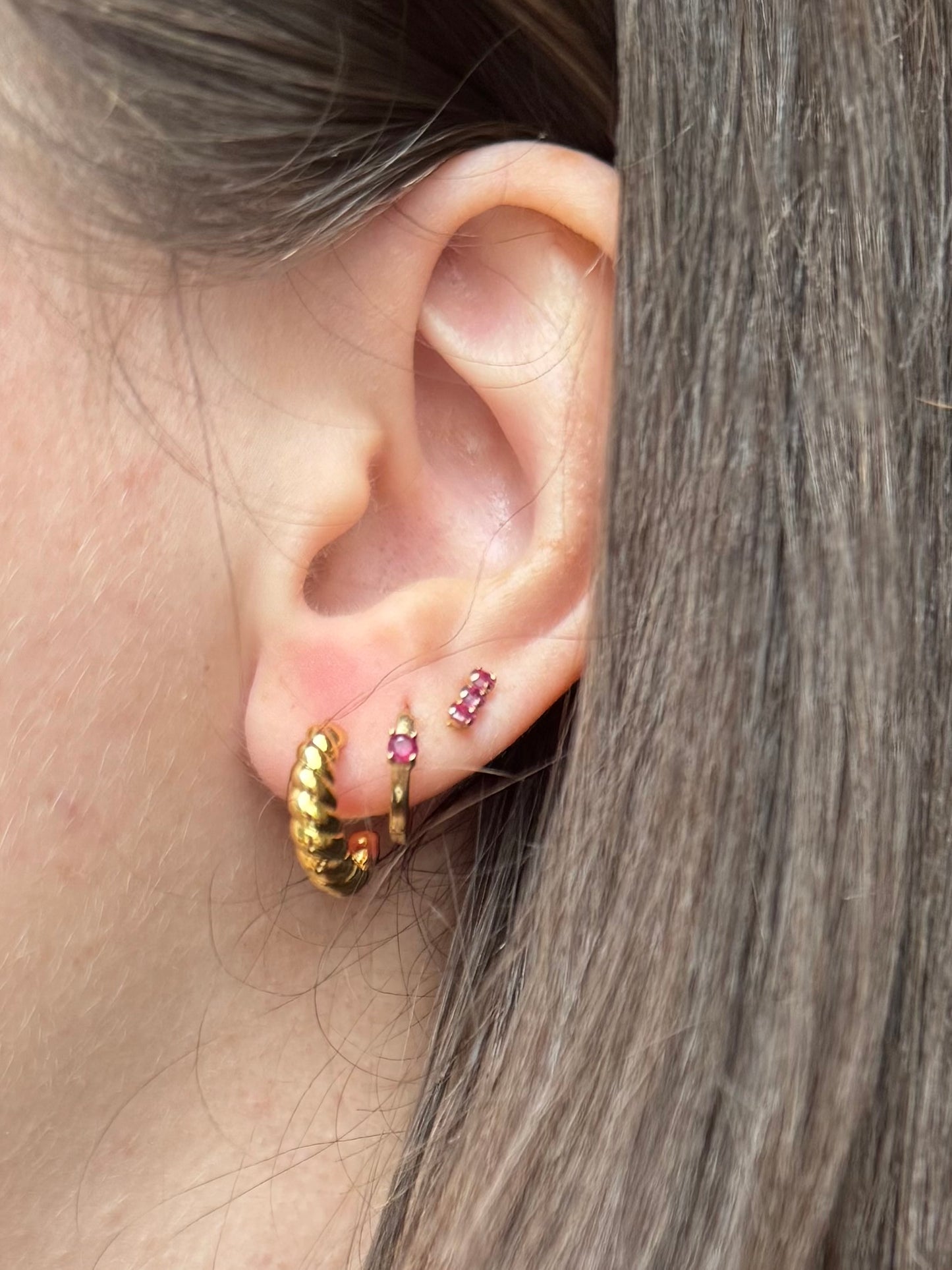 Gold Croissant Hoop Earrings