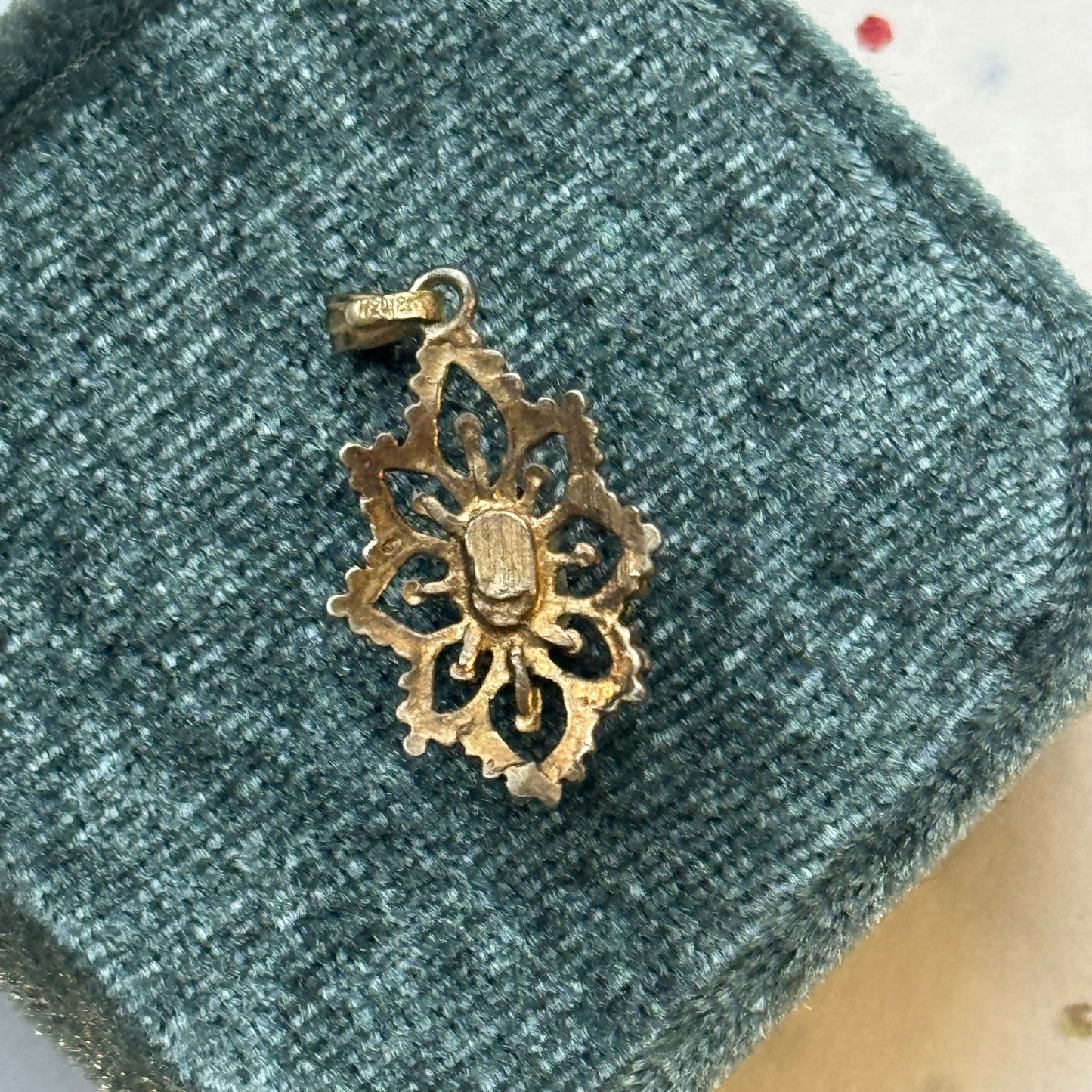 Vintage Gold-Filled Opal Filigree Pendant Necklace