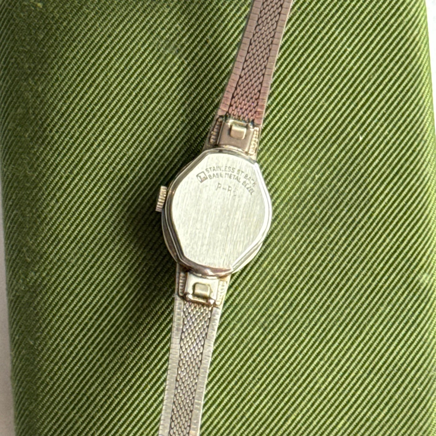 Vintage Silver Watch with Rhinestone Frame