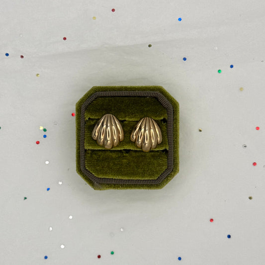 Vintage Gold Shell Post Earrings