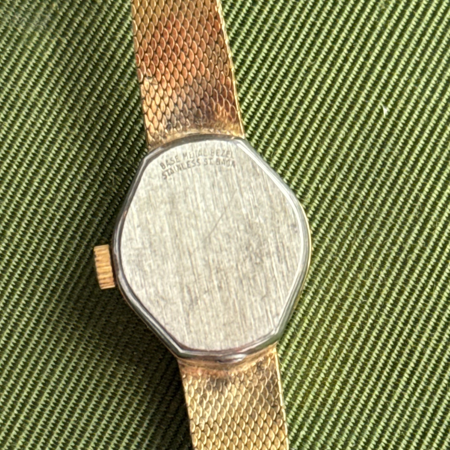Vintage Gold Watch with Rhinestone Frame