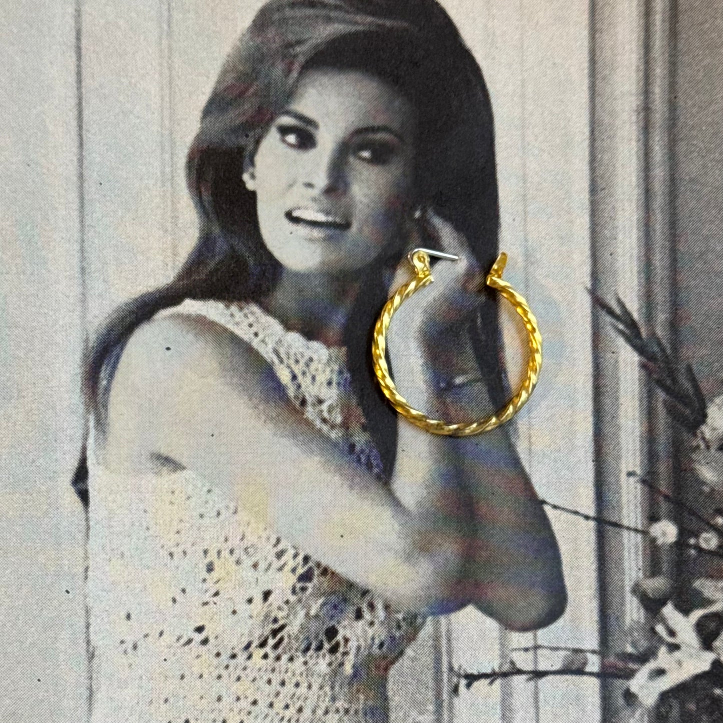 Vintage Gold Twist Hoop Earrings