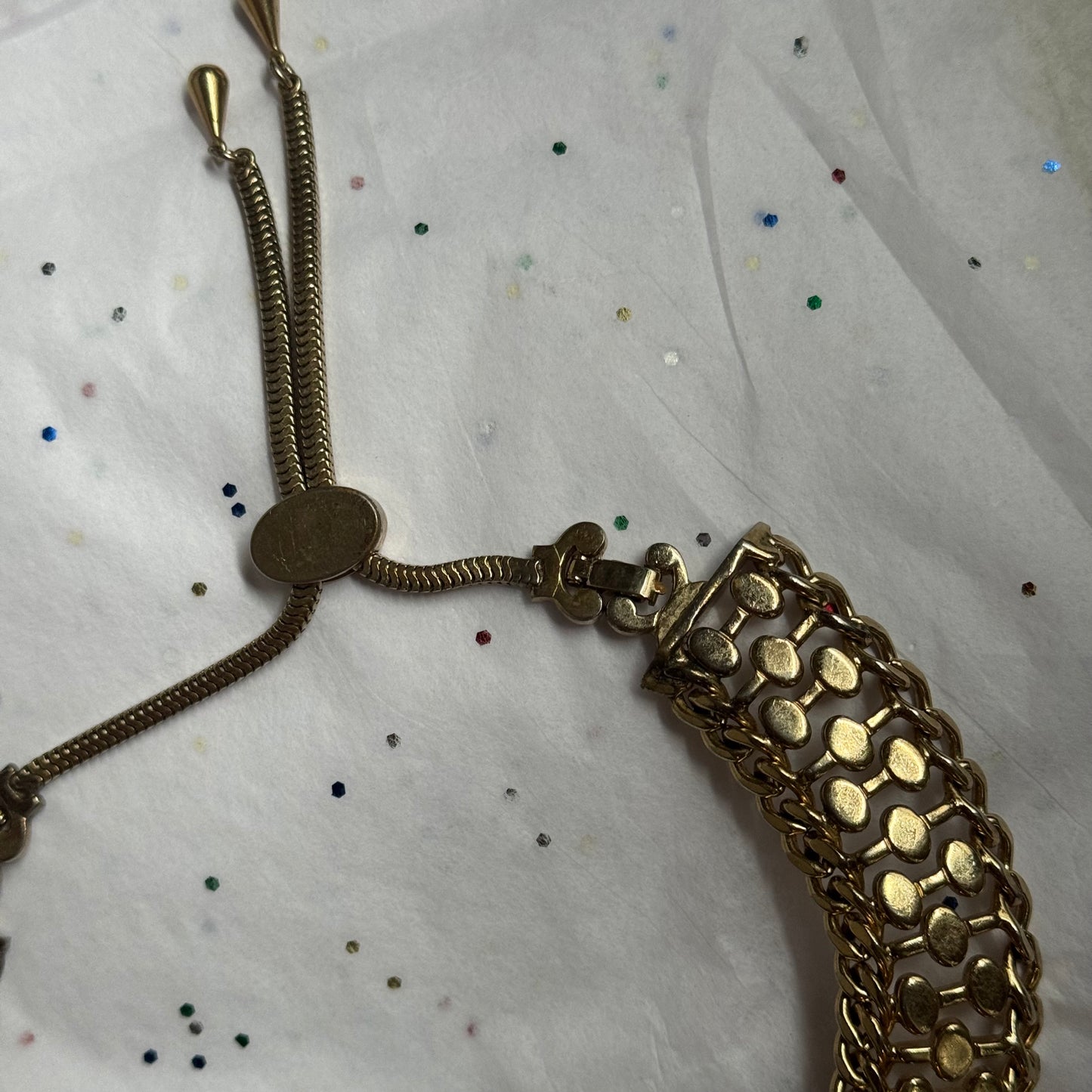 Vintage Monet Gold Tone Choker Necklace