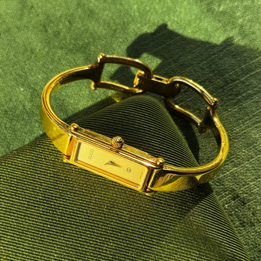 Vintage Authentic Gucci Gold Horsebit 1500L Watch