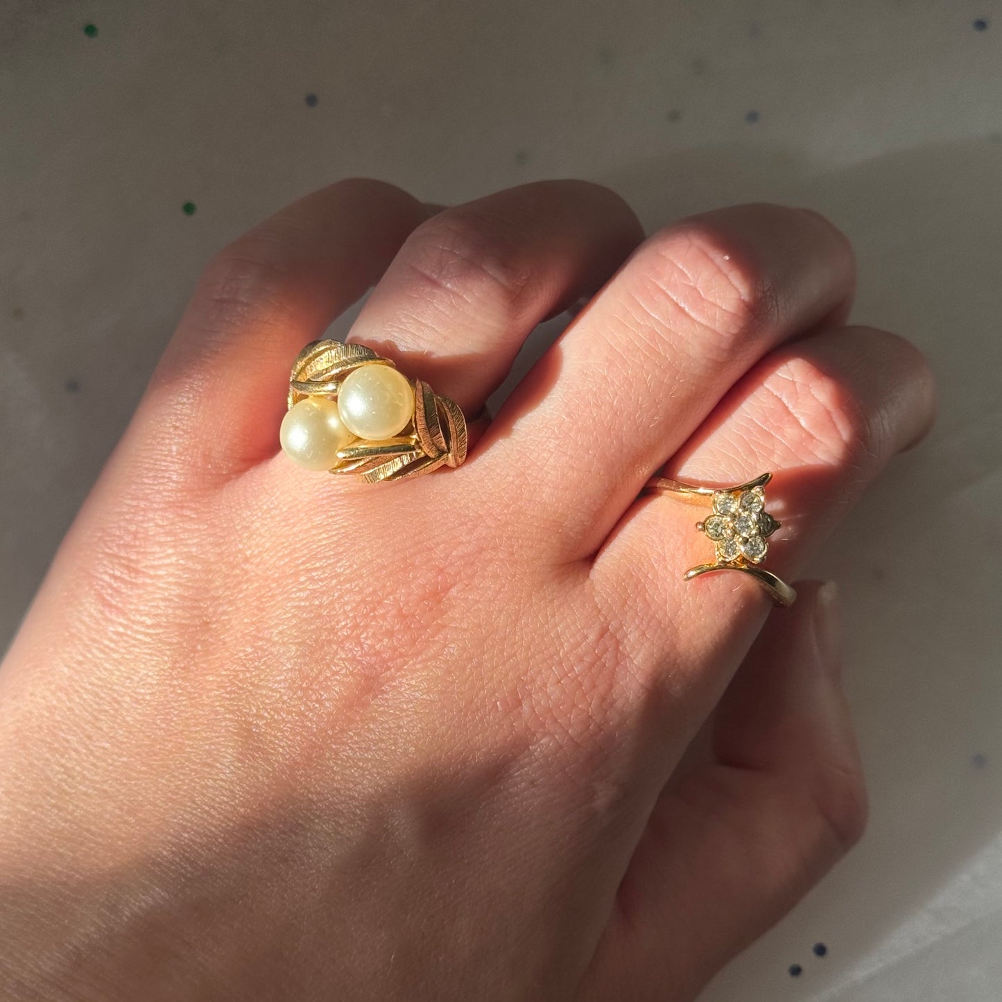 Vintage Avon Gold Pearl Ring