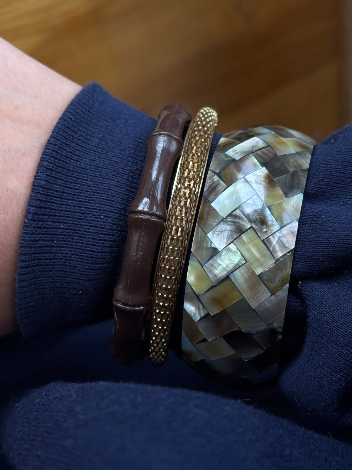 Vintage Gold Mesh Bangle Bracelet