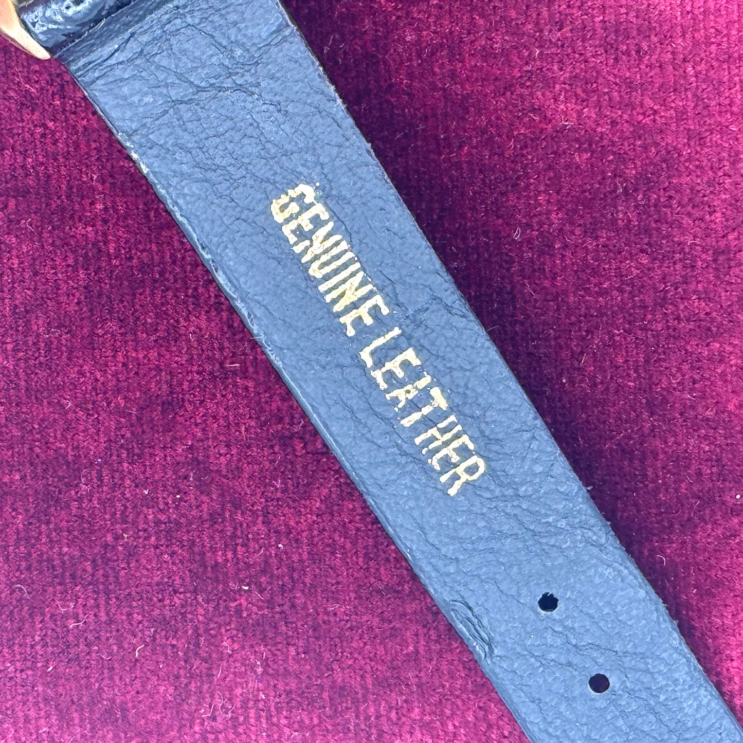 Vintage Moveable Gold Watch with Black Leather Band