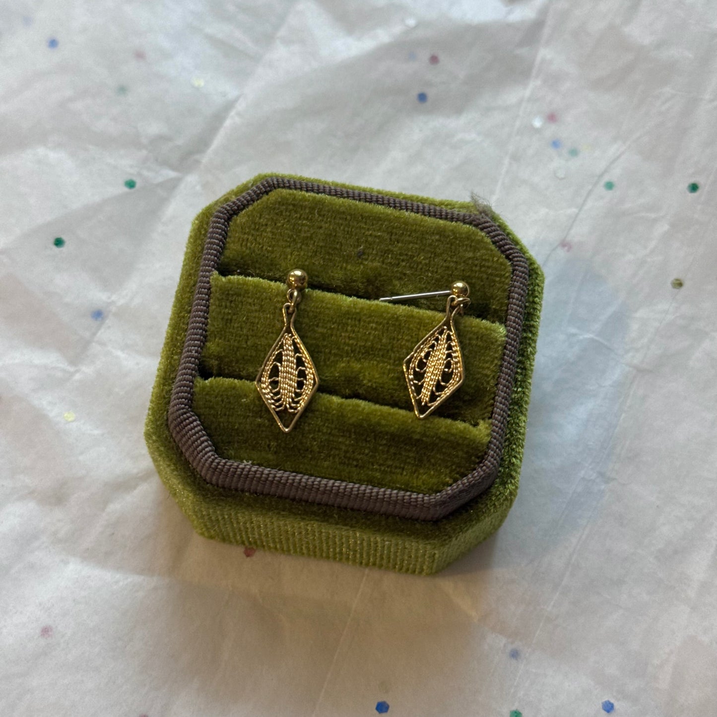 Vintage Gold Dangle Earrings