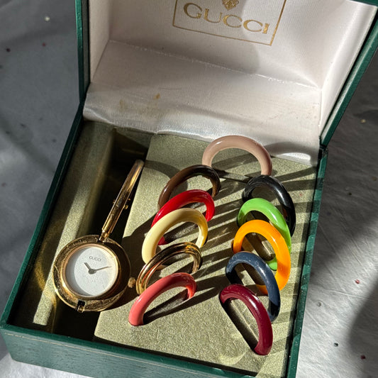 Vintage Gucci Bezel Watch with Original Box
