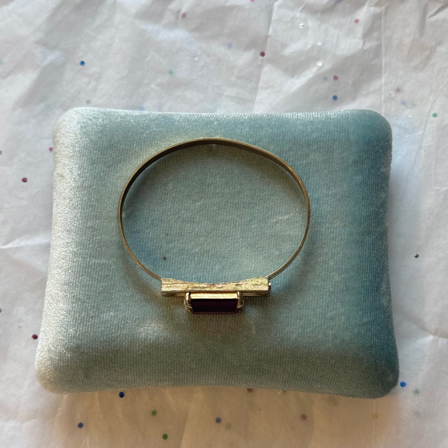 Vintage Gold Purple Rhinestone Bracelet