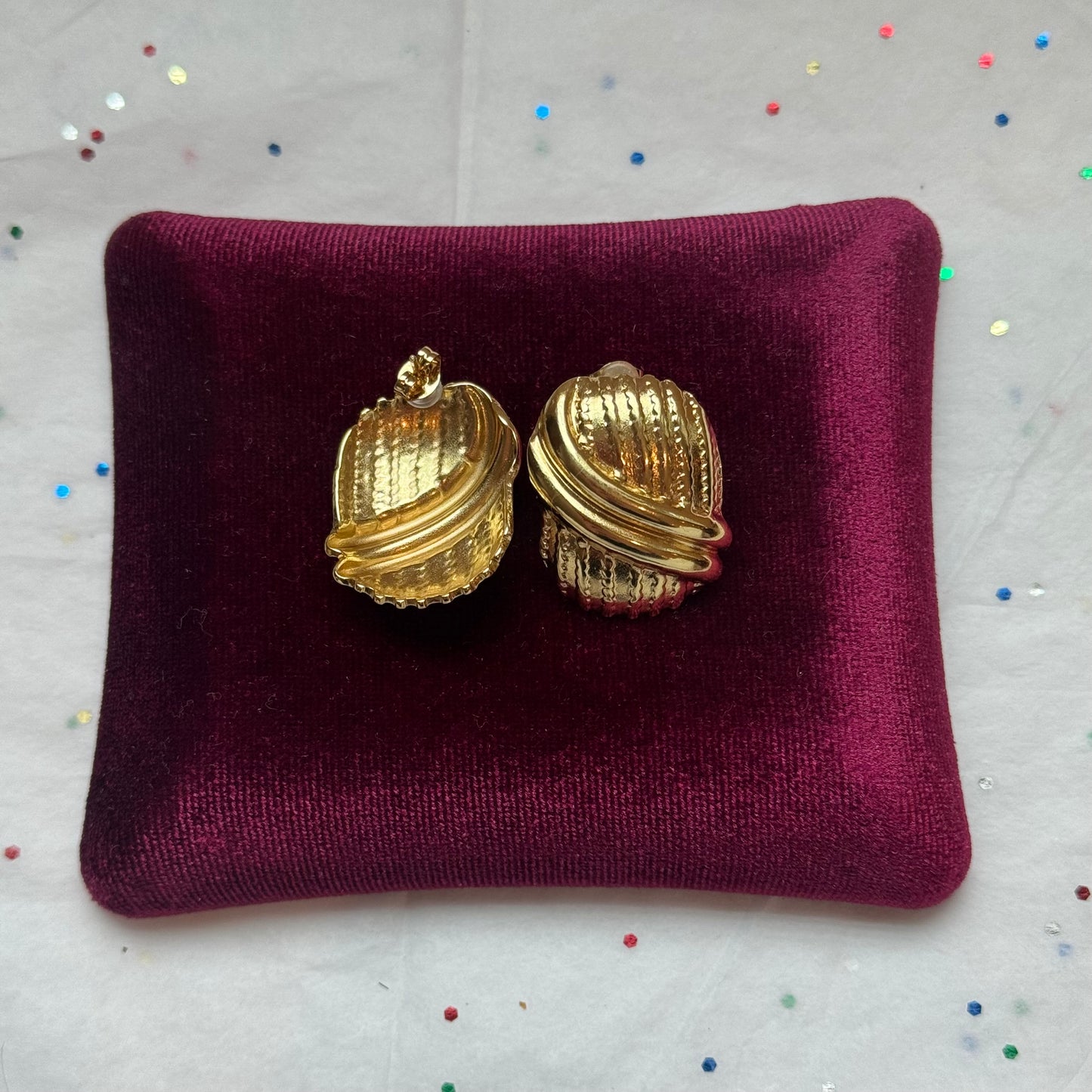 Gold Chunky Post Earrings
