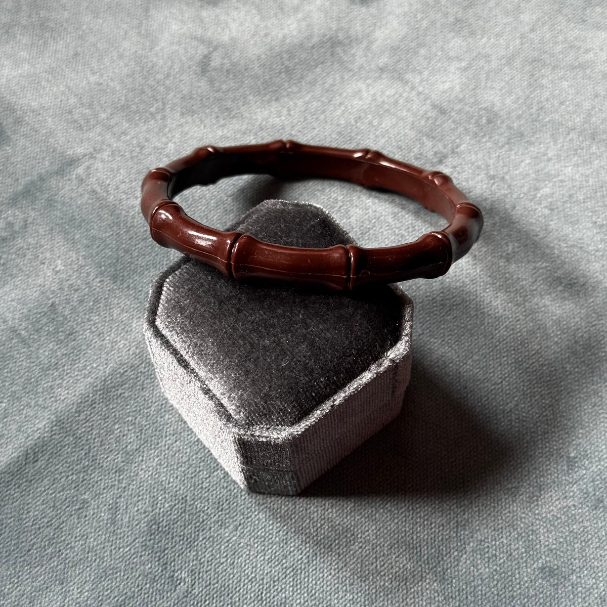 Vintage Brown Bamboo Bangle Bracelet