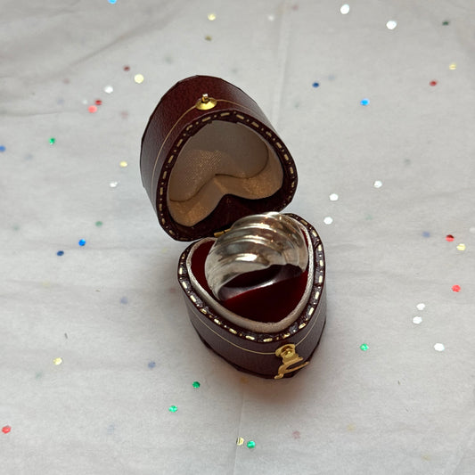 Vintage Sterling Silver Ribbed Croissant Ring
