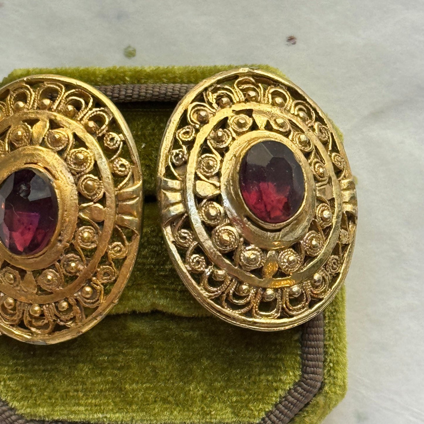 Vintage Gold Rhinestone Twist Back Earrings