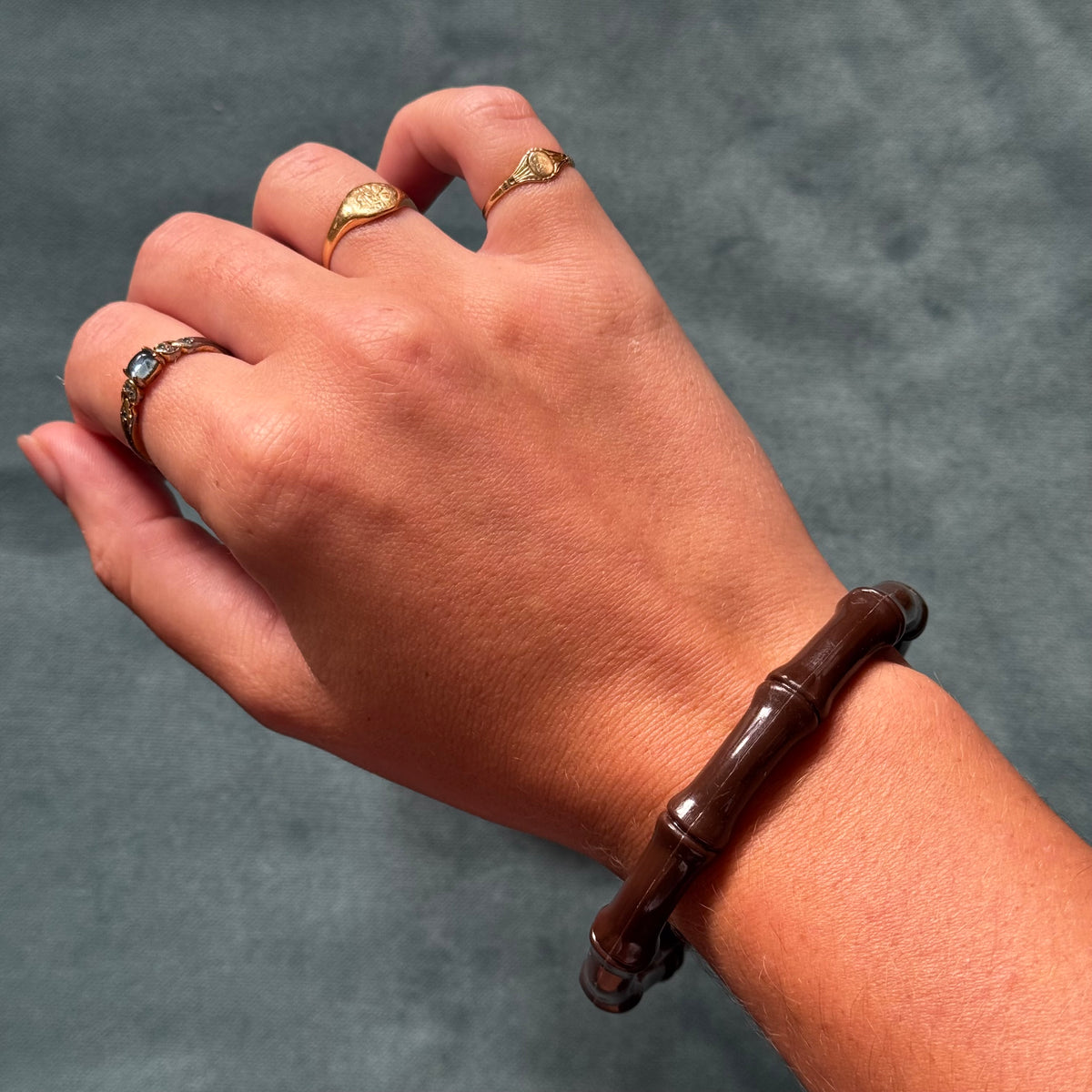 Vintage Brown Bamboo Bangle Bracelet