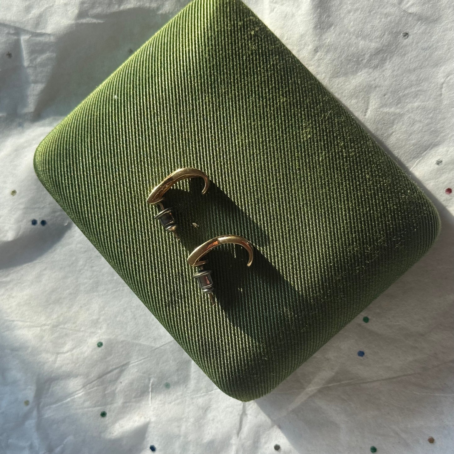 Vintage Gold Rhinestone X Earrings