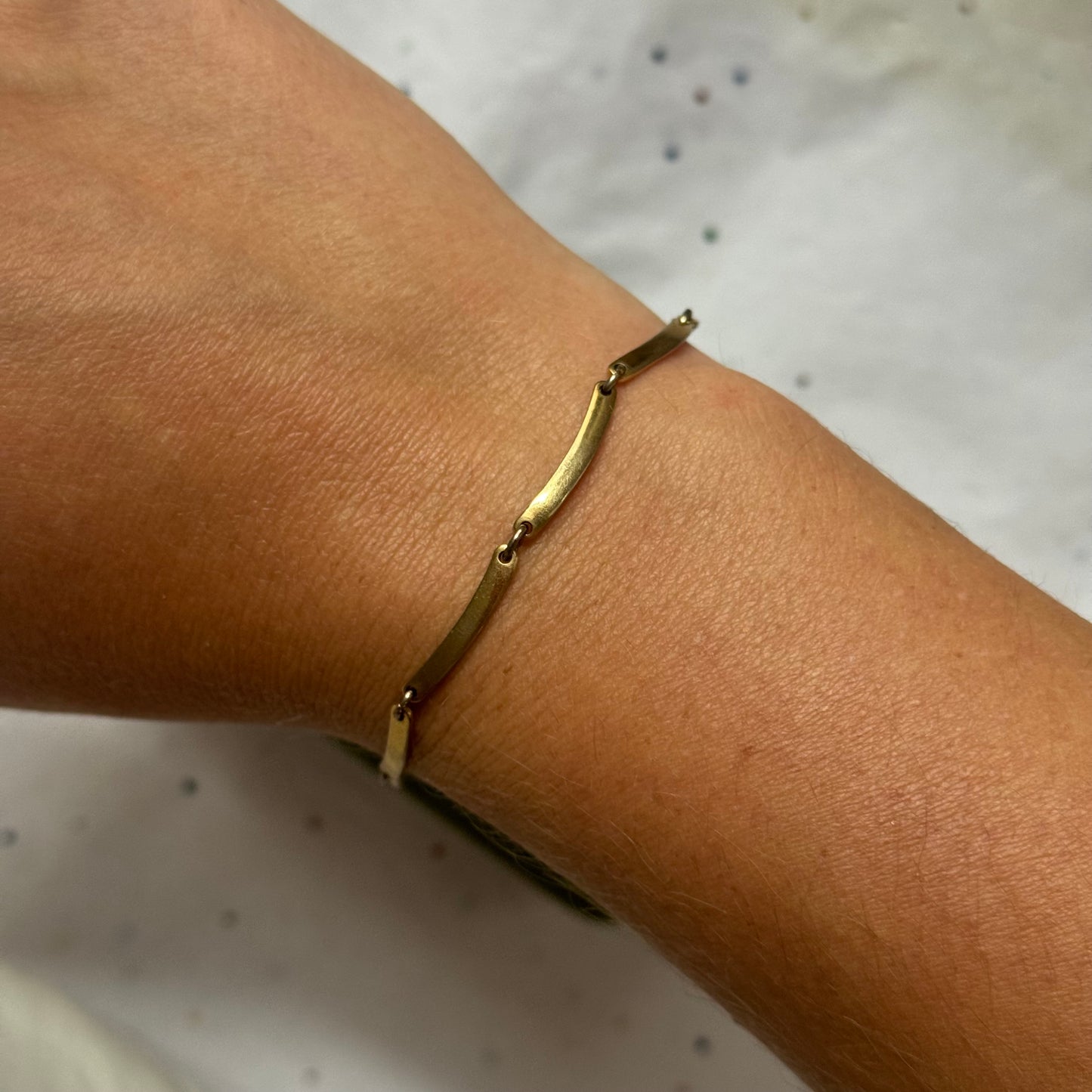 Vintage Avon Dainty Gold Bar Chain Bracelet