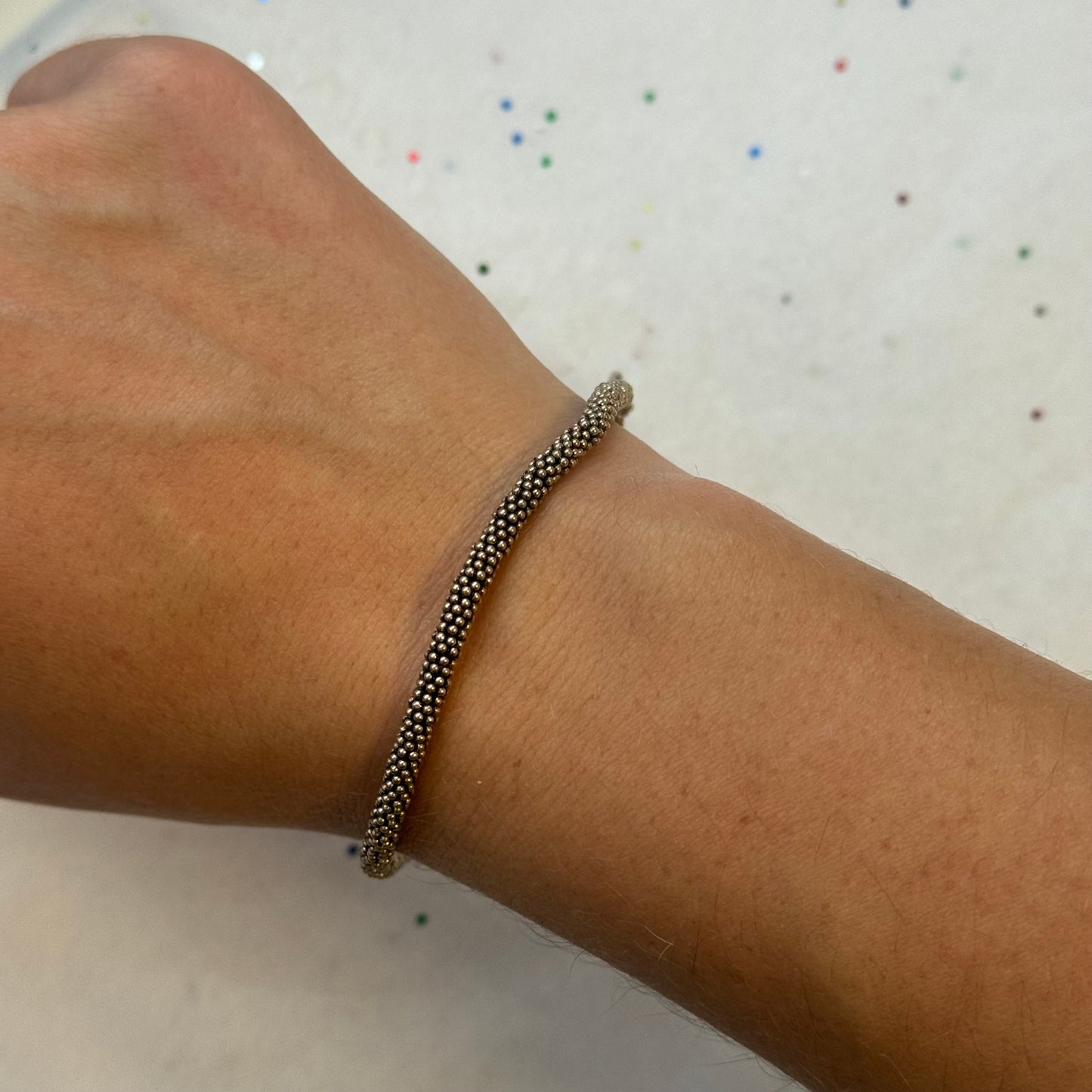 Vintage Silver Textured Bracelet