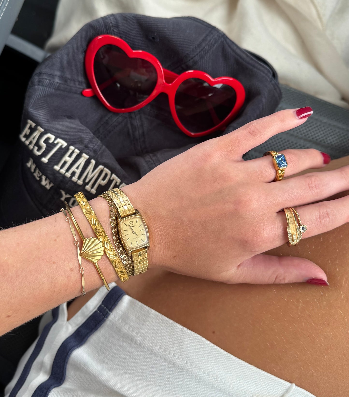 Gold Scallop Shell Cuff Bangle Bracelet
