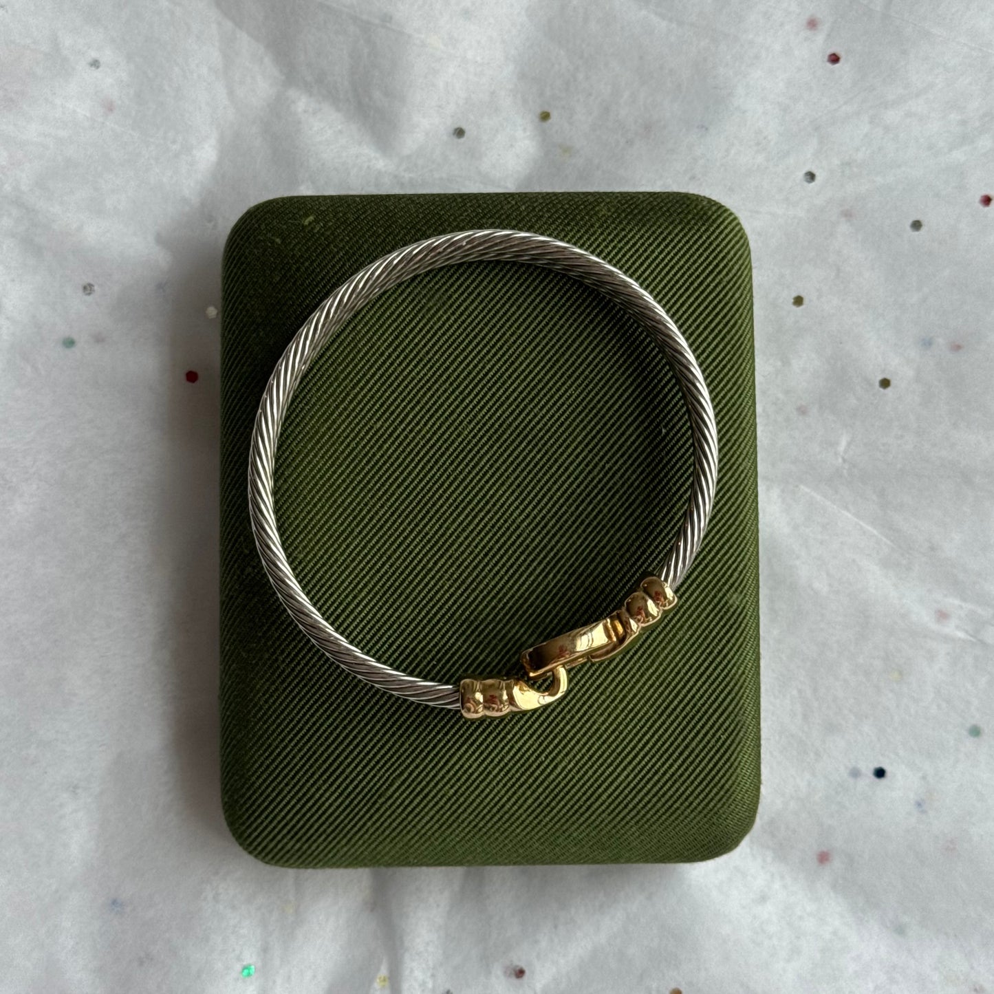 Vintage Two Tone Cable Bracelet