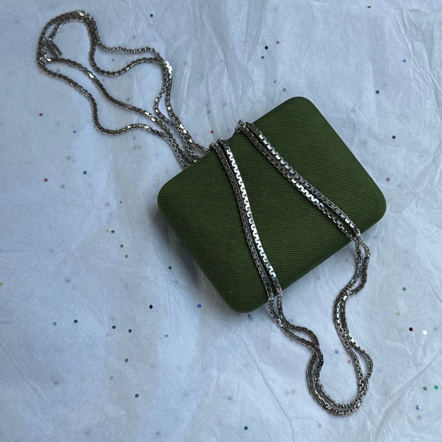 Vintage Monet Long Silver Necklace