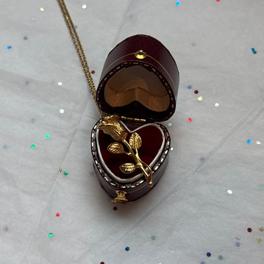 Gold Rose Pendant Necklace