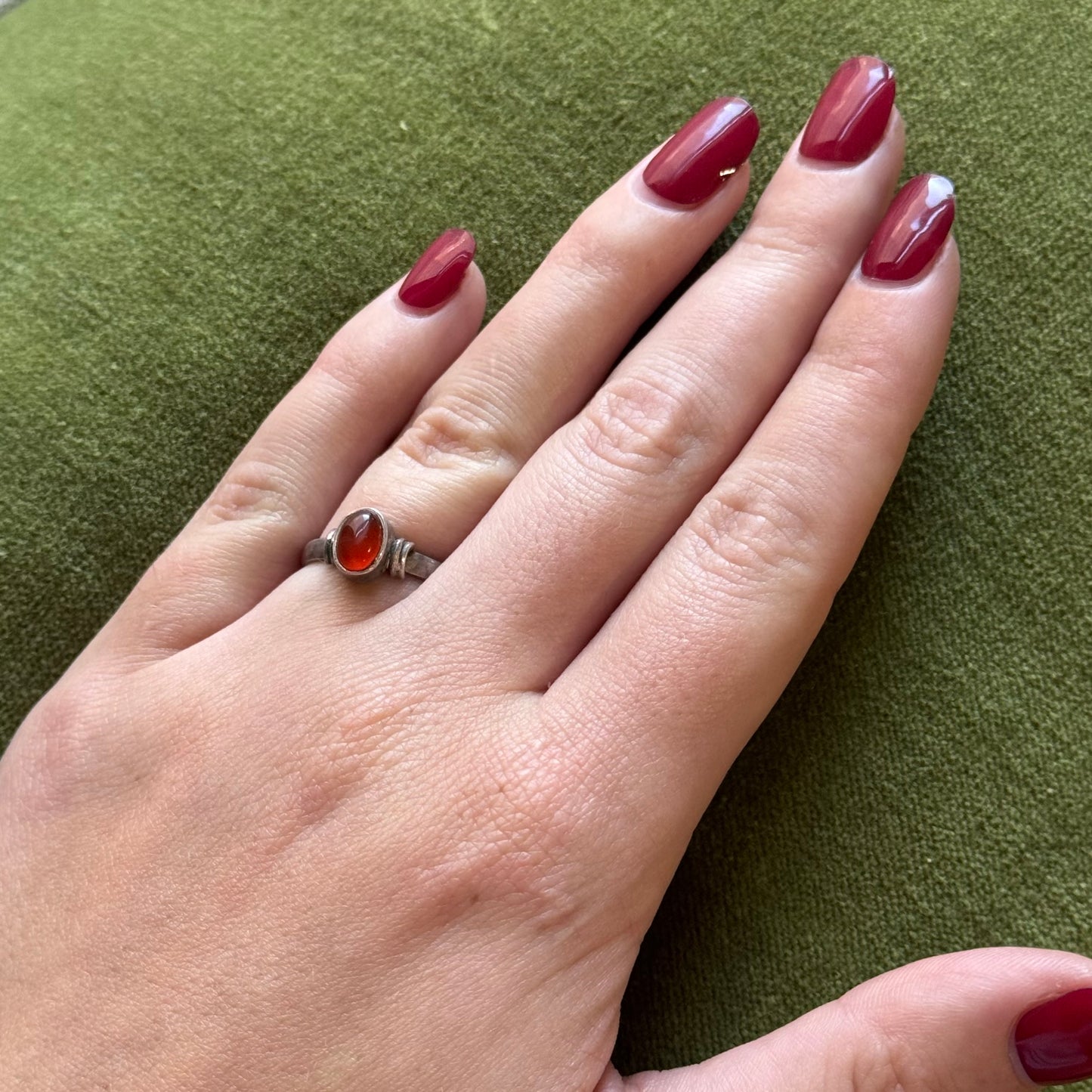 Vintage Carnelian Sterling Silver Ring - Sourced in Paris