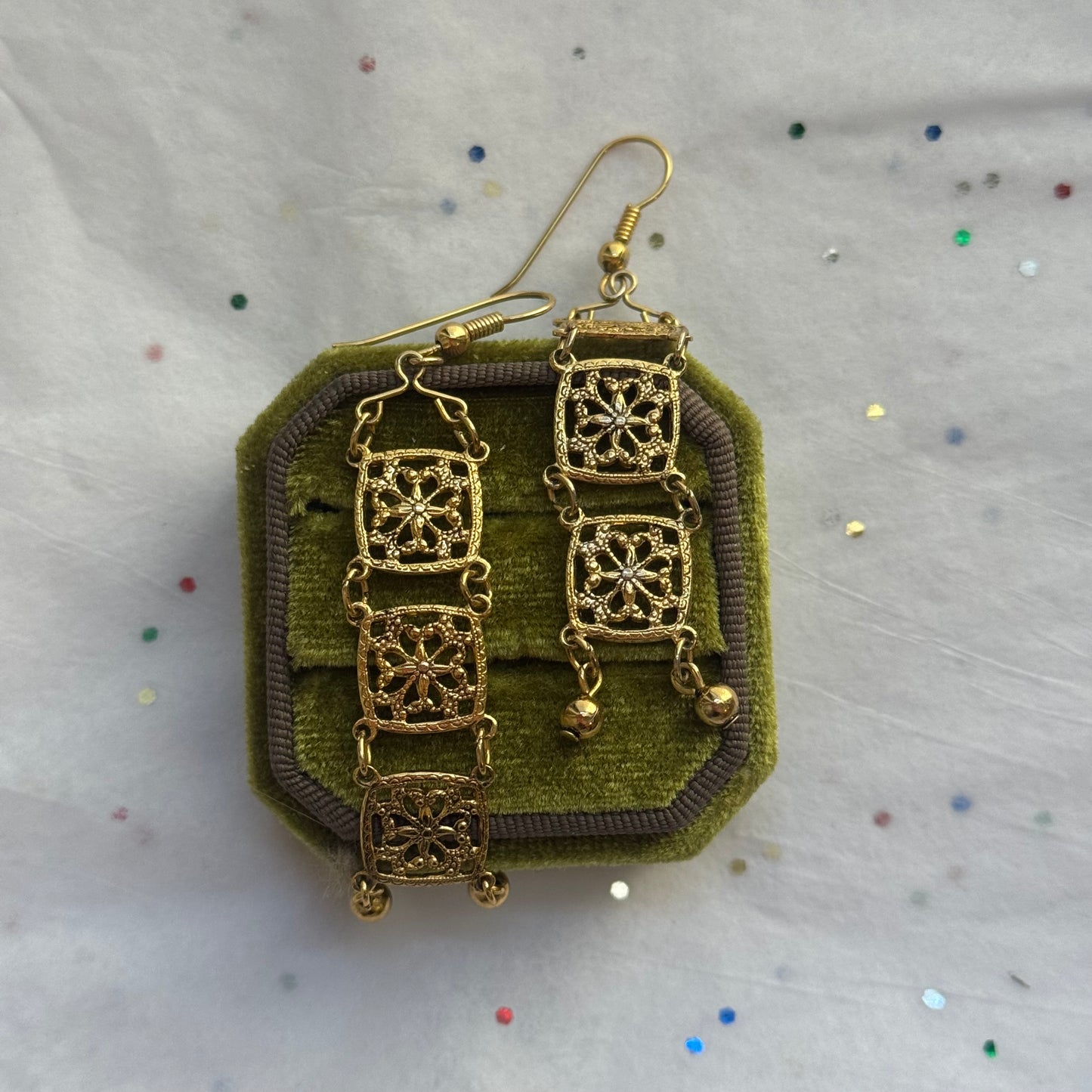 Vintage Brass Dangle Earrings