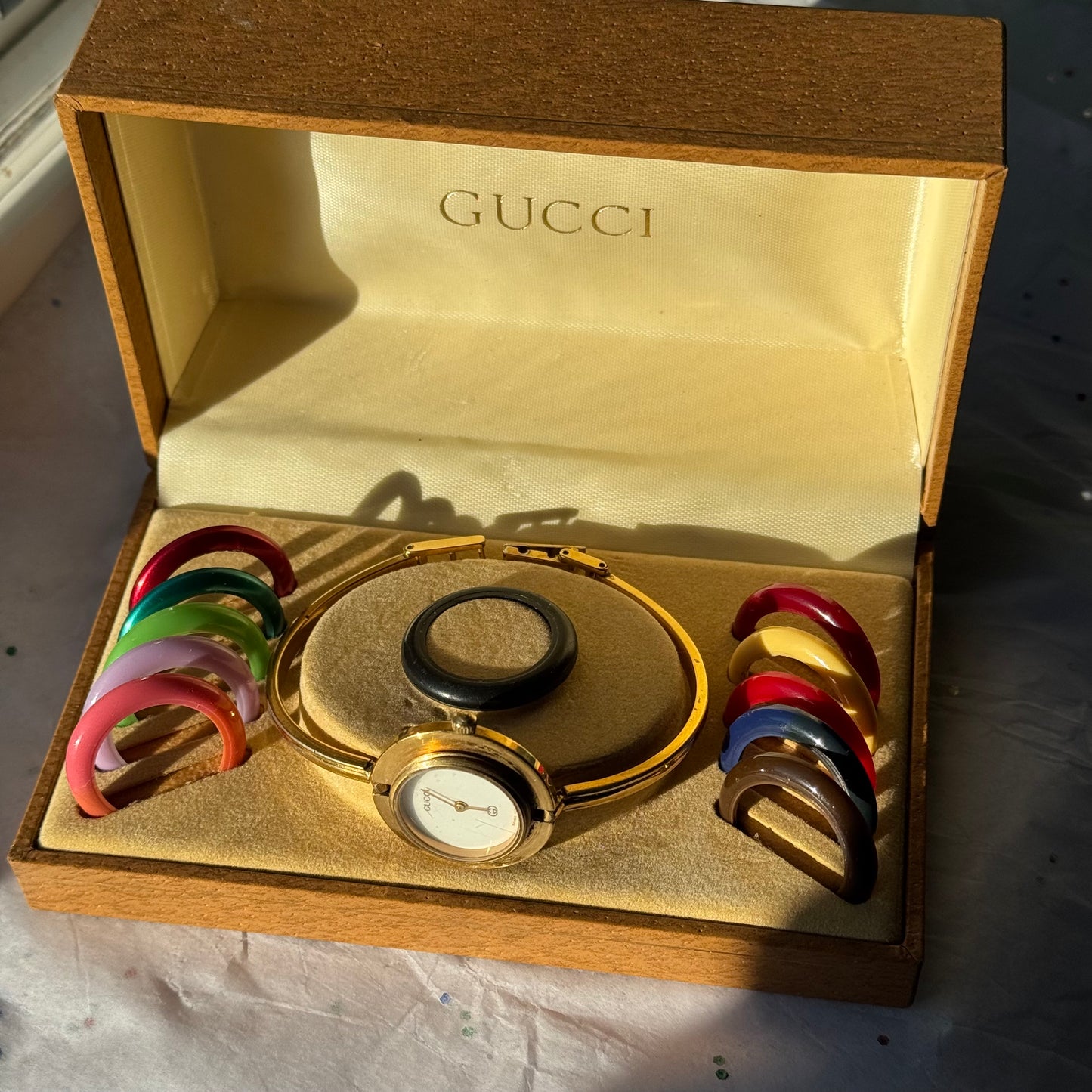 Vintage Gucci Bezel Watch with Original Box