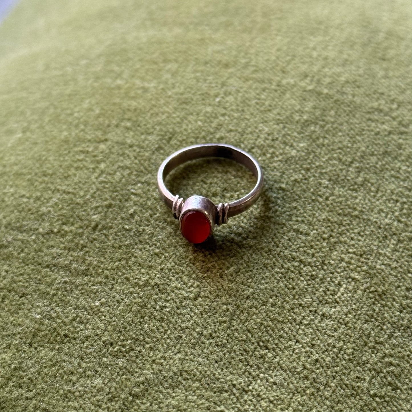 Vintage Carnelian Sterling Silver Ring - Sourced in Paris
