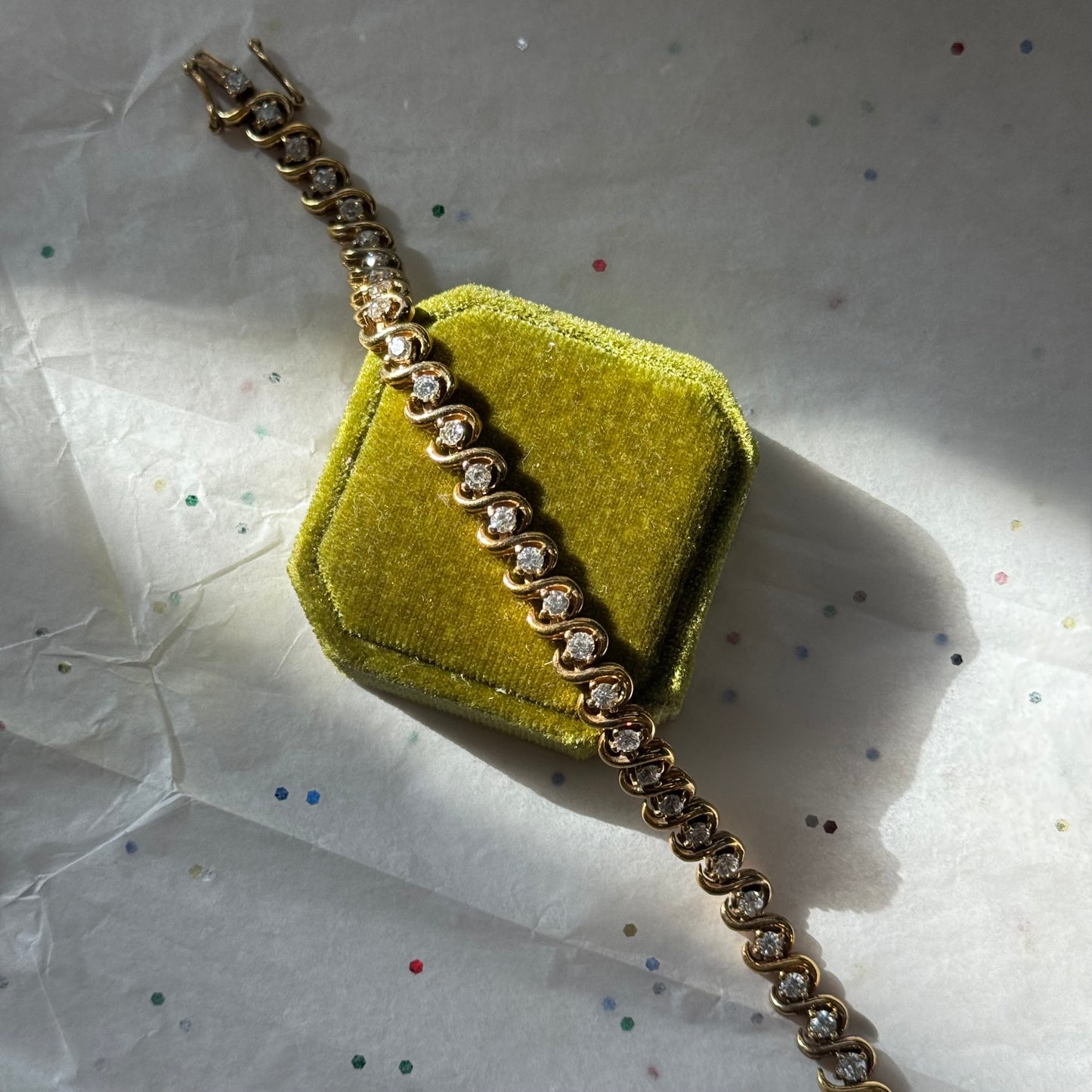 Vintage Gold Rhinestone Tennis Bracelet