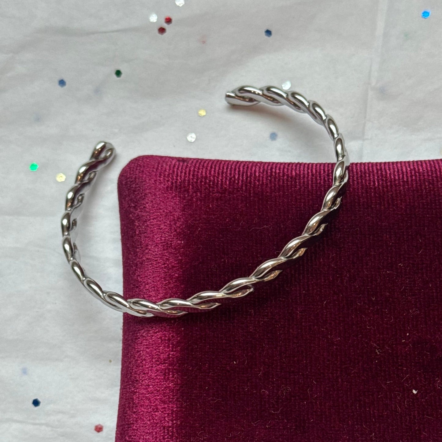 Silver Twist Cuff Bracelet