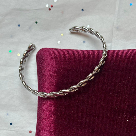 Silver Twist Cuff Bracelet