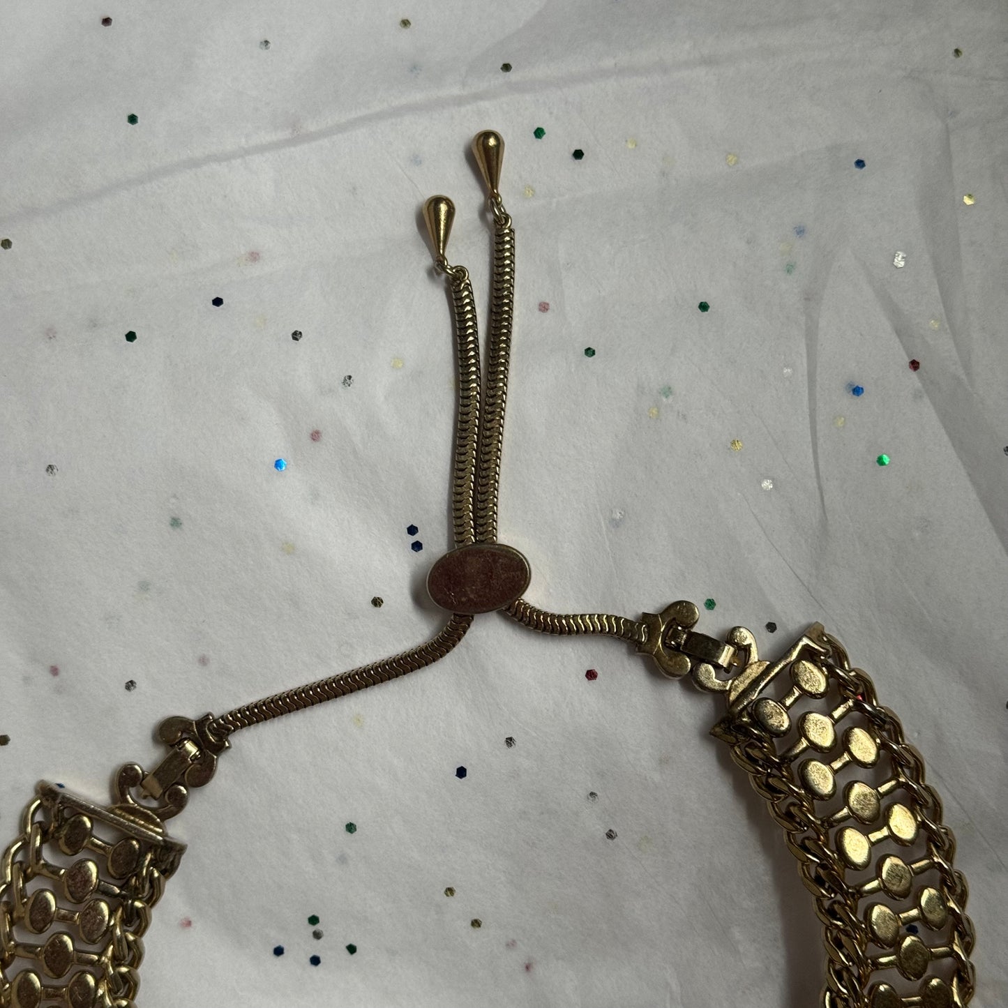 Vintage Monet Gold Tone Choker Necklace