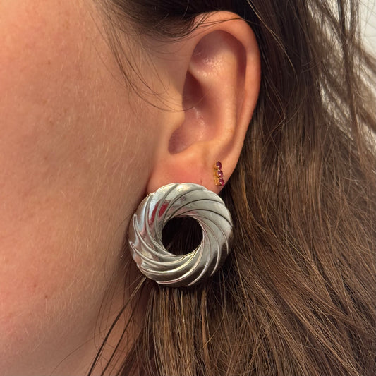Vintage Swirl Silver Earrings